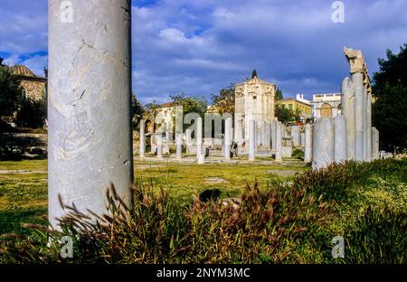 Il romano Agora con la Torre dei Venti di Atene, Grecia, Europa Foto Stock