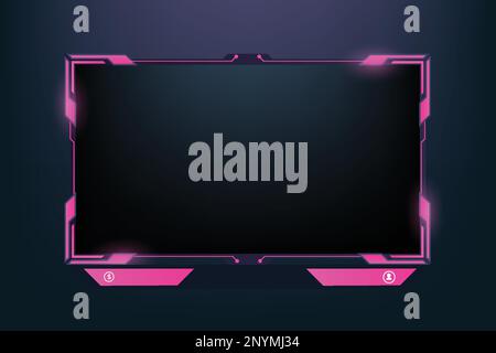 Decorazione moderna dell'interfaccia dello schermo di streaming per i giocatori delle ragazze. Design futuristico per overlay di gioco con forme e pulsanti astratti. Schermo di gioco dal vivo bo Illustrazione Vettoriale