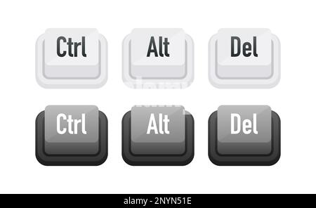 Ctrl tasti di scelta rapida alt del. Tasti della tastiera Illustrazione Vettoriale