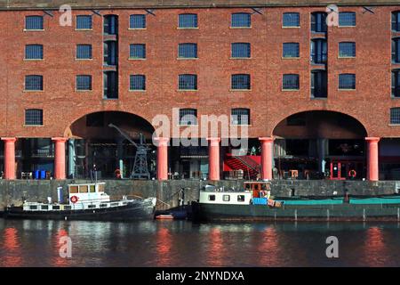 Colonne e magazzini del Royal Albert Dock Complex 1846 a Liverpool, Merseyside, Inghilterra, Regno Unito, L3 4AF Foto Stock