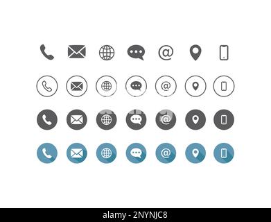 "Set di icone Contattaci: Illustrazione vettoriale, set di icone Web" Illustrazione Vettoriale