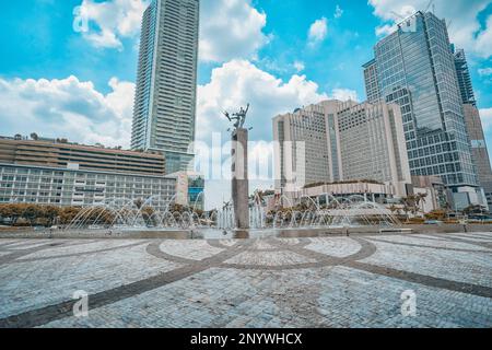 più bello scenario in indonesia, monumento di benvenuto, tugu selamat datang, giacarta, indonesia Foto Stock