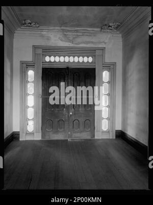 Old Hill House, Buck Hill, Duplin County, Carolina del Nord. Carnegie Survey of the Architecture of the South. Stati Uniti, Carolina del Nord, Duplin County, Buck Hill, Doors & Doorways, Pavimenti, Fanlights, luci di posizione. Foto Stock