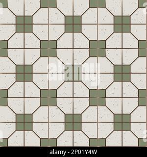 Vector retro iconica Old Hong Kong pavimenti piastrelle senza cuciture modello per prodotti o stampe di carta da imballaggio. Foto Stock