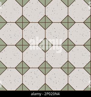 Vector retro iconico Old Hong Kong o Taiwan piastrelle per pavimenti senza cuciture modello per prodotti o stampe di carta da imballaggio. Foto Stock