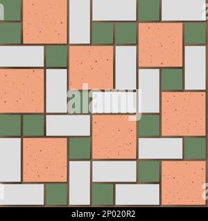 Vector retro iconica Old Hong Kong pavimenti piastrelle senza cuciture modello per prodotti o stampe di carta da imballaggio. Foto Stock