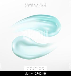 Vector Skincare o Cosmesi Crema Pasta semitrasparente 3D illustrazione per lozione, shampoo, gel doccia o prodotti idratanti. Illustrazione Vettoriale