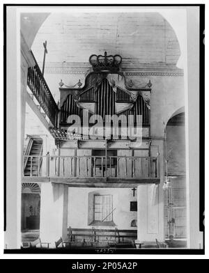 Organo di bambù in chiesa, Las Piñas, Isola di Luzon, Filippine. Frank e Frances Carpenter Collection , Chiese,Filippine,Luzon,1880-1930, organi,1880-1930. Foto Stock