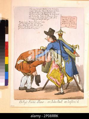 Billy's Raree-Show o John Bull en lighten'd. Collezione British Cartoon Prints . Foto Stock