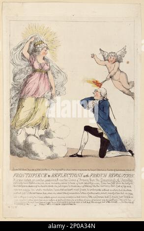 Frontespizio alle riflessioni sulla rivoluzione francese. Collezione British Cartoon Prints . Burke, Edmund, 1729-1797. , Maria Antonietta, Regina, consorte di Luigi XVI, Re di Francia, 1755-1793. , Amore,1790. , Angeli,1790. , Francia,Storia,Rivoluzione, 1789-1799. Foto Stock