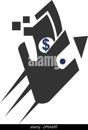 Icona modello logo digitale a pagamento rapido Illustrazione identità del marchio.illustrazione isolata e piatta. Grafica vettoriale Illustrazione Vettoriale