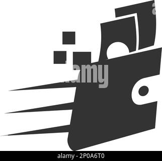 Icona modello logo digitale a pagamento rapido Illustrazione identità del marchio.illustrazione isolata e piatta. Grafica vettoriale Illustrazione Vettoriale