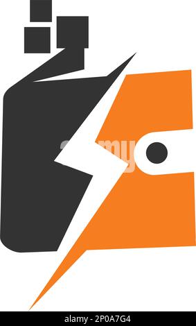 Icona modello logo digitale a pagamento rapido Illustrazione identità del marchio.illustrazione isolata e piatta. Grafica vettoriale Illustrazione Vettoriale