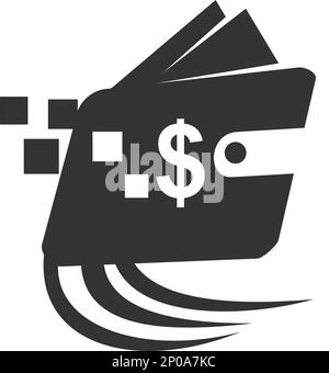 Icona modello logo digitale a pagamento rapido Illustrazione identità del marchio.illustrazione isolata e piatta. Grafica vettoriale Illustrazione Vettoriale