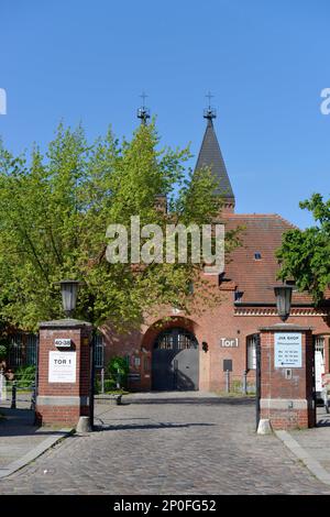 Gate 1, Prison, Seidelstrasse, Tegel, Reinickendorf, Berlino, Germania Foto Stock