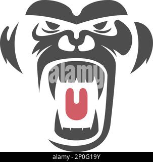 Illustrazione del design dell'icona del logo Gorilla Illustrazione Vettoriale