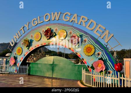 Unity Glow Garden, complesso della Statua dell'unità, la statua più alta del mondo, situata nella colonia di Kevadia, Gujarat, India Foto Stock