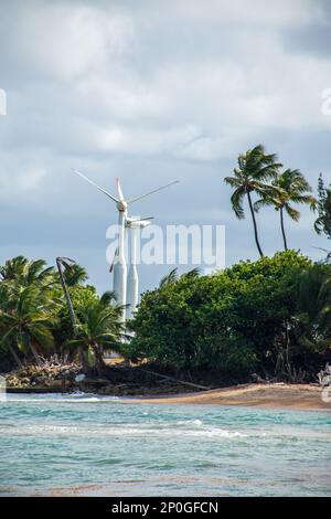 Turbine eoliche a San Juan Puerto Rico Foto Stock