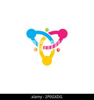 Modello di elementi dell'icona del logo della comunità globale. Vettore modello logo umano della comunità. Assistenza sanitaria comunitaria Illustrazione Vettoriale