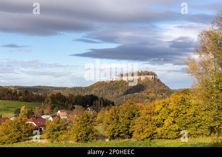 Elbsandsteingebirge im Herbst Sächsische Schweiz Foto Stock