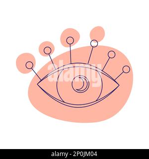 Occhio. Simbolo esoterico. Illustrazione del vettore lineare disegnato a mano Illustrazione Vettoriale