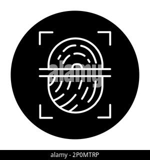 Icona della linea a colori per la scansione delle impronte digitali. Pittogramma per la pagina Web. Illustrazione Vettoriale