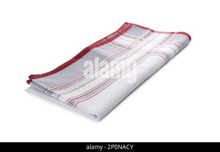 Fazzoletto ripiegato isolato su bianco. Accessorio elegante Foto Stock