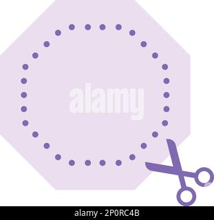 Pratica di taglio attività ottagono forma elemento simbolo per attività di forbici prescolare per lo sviluppo di abilità motorie per i bambini Illustrazione Vettoriale