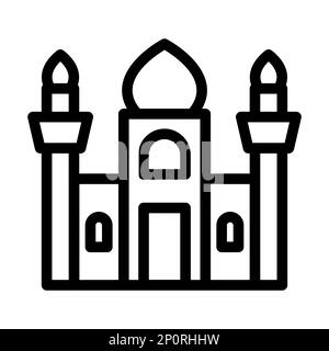 Icona della linea spessa Mosque Vector per uso personale e commerciale. Foto Stock