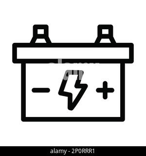 Batterie icona a linee spesse Vector per uso personale e commerciale. Foto Stock