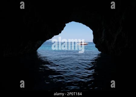 Grotte blu di Zante, Grecia Foto Stock