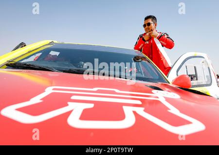 Abu Dhabi - 03/03/2023, 210 ZI Yuliang (chn), SHA HE (chn), BAIC ORV, BAIC ORV BJ40, FIA W2RC, Ritratto durante la fase 5 dell'Abu Dhabi Desert Challenge 2023, 2nd° round della stagione 2023 W2RC, il 3 marzo 2023 tra Qasr al Sarab e ADNOC Business Center, Abu Dhabi - Foto Julien Delfosse / DPPI Foto Stock