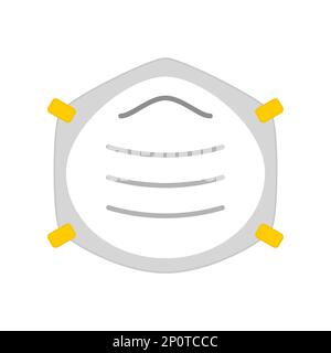 Maschera di sicurezza. Maschera antipolvere. PPE. Dispositivi di protezione individuale. Sicurezza nel settore medico o edile. Respiratore contro i virus Illustrazione Vettoriale