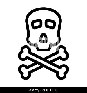 Icona linea spessa vettore cranio per uso personale e commerciale. Foto Stock