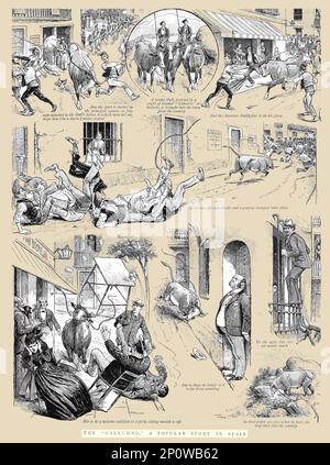 '' il "Gallumbo", uno sport popolare in Spagna', 1891. Da "The Graphic. Un quotidiano settimanale illustrato", Volume 44. Da luglio a dicembre 1891. Foto Stock
