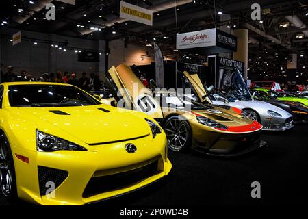 Supercar esposte al Toronto Metro Convention Centre Foto Stock