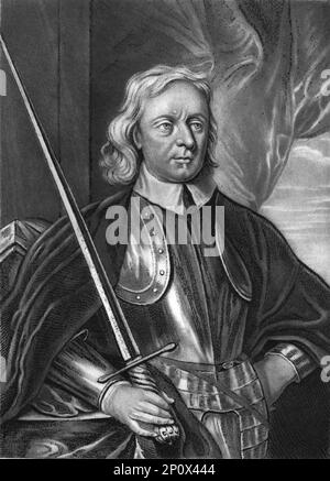 'Oliver Cromwell, Lord Protector; Obit 1658', 1813. Da "Ritratti di personaggi illustri nella storia britannica dall'inizio del regno di Enrico l'ottavo alla fine del regno di Giacomo il secondo" [Samuel Woodburn, Londra, 1815]. Foto Stock