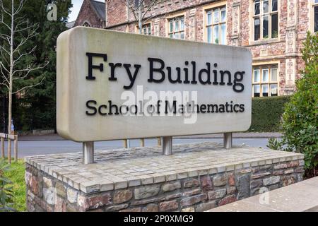 Ingresso alla scuola di matematica Fry Building, Bristol, Regno Unito Foto Stock