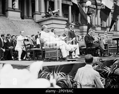 William Jennings Bryan, Josephus Daniels, Presidente Woodrow Wilson, Franklin Delano Roosevelt, Flag Day, Washington DC, 1914. Foto Stock