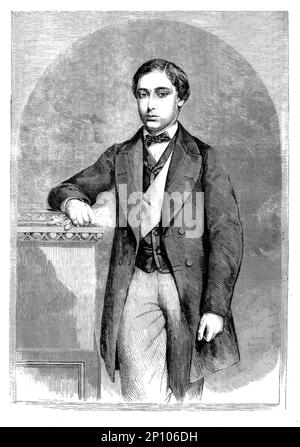 Un ritratto del Principe Alberto Edoardo del 1860. Nato a Buckingham Palace nel 1841, il figlio maggiore e secondo figlio della regina Vittoria e del principe Alberto. Fu creato Principe di Galles il 8 dicembre 1841 e divenne re Edoardo VII dopo la morte della regina Vittoria nel 1901. Foto Stock