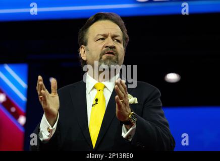 Washington DC, Stati Uniti. 03rd Mar, 2023. Sebastian Gorka, host, America First, alla 2023 Conferenza di azione politica conservativa (CPAC) a National Harbor, Maryland, Stati Uniti, venerdì 3 marzo, 2023. Credit: Ron Sachs /CNP/MediaPunch Credit: MediaPunch Inc/Alamy Live News Foto Stock