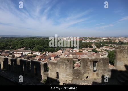 Vista panoramica dal Muro di Carcassonne in Francia Foto Stock