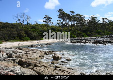 Coste incontaminate e spiagge vicino a Skeleton Bay , Binalong Tasmania Foto Stock