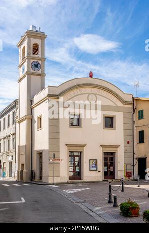 Il teatro comunale nel centro storico di Fauglia, Pisa, Italia Foto Stock