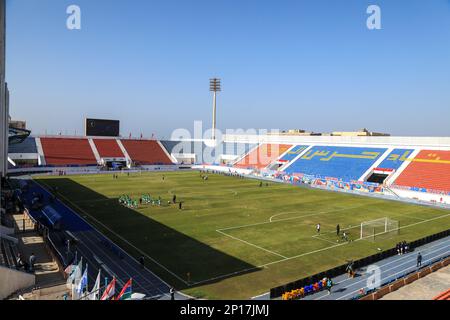 Egitto, Alessandria 03 marzo 2023 - una visione generale dello stadio Haras El-Hodod durante la Quarter Final Match tra Gambia Under 20 e Sud Sudan Under 20 di TotalEnergies Under 20 Coppa delle Nazioni dell'Africa Egitto 2023 e qualificarsi per la FIFA Under 20 Coppa del mondo 2023 in Indonesia. Stadio Haras El-Hodod ad Alessandria, Egitto, 2023. Foto SPSI Credit: Sebo47/Alamy Live News Foto Stock