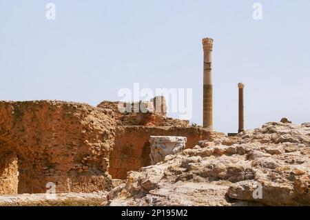 Cartago o Cartagine, rovine della capitale dell'antica civiltà cartaginese. Patrimonio dell'umanità dell'UNESCO. Tunisi, Tunisia. Foto Stock