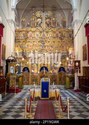 Interno della chiesa del monastero di Savina, Montenegro Foto Stock