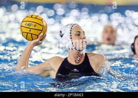 Polo Acquatico Frecciarossa, Roma, Italia, 03 marzo 2023, Bronte Riley Halligan (Ekipe orizzonte) durante le quarti di finale - Ekipe orizzonte vs RN Florentia - Italian Women's Coppa Italia waterpolo match Foto Stock