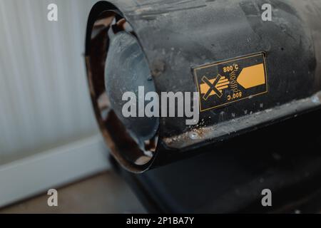 Pistola termica industriale per il riscaldamento di grandi spazi Foto Stock