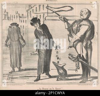 La bourse ou le knout!, 19th Century.The borsa valori o knout! Foto Stock